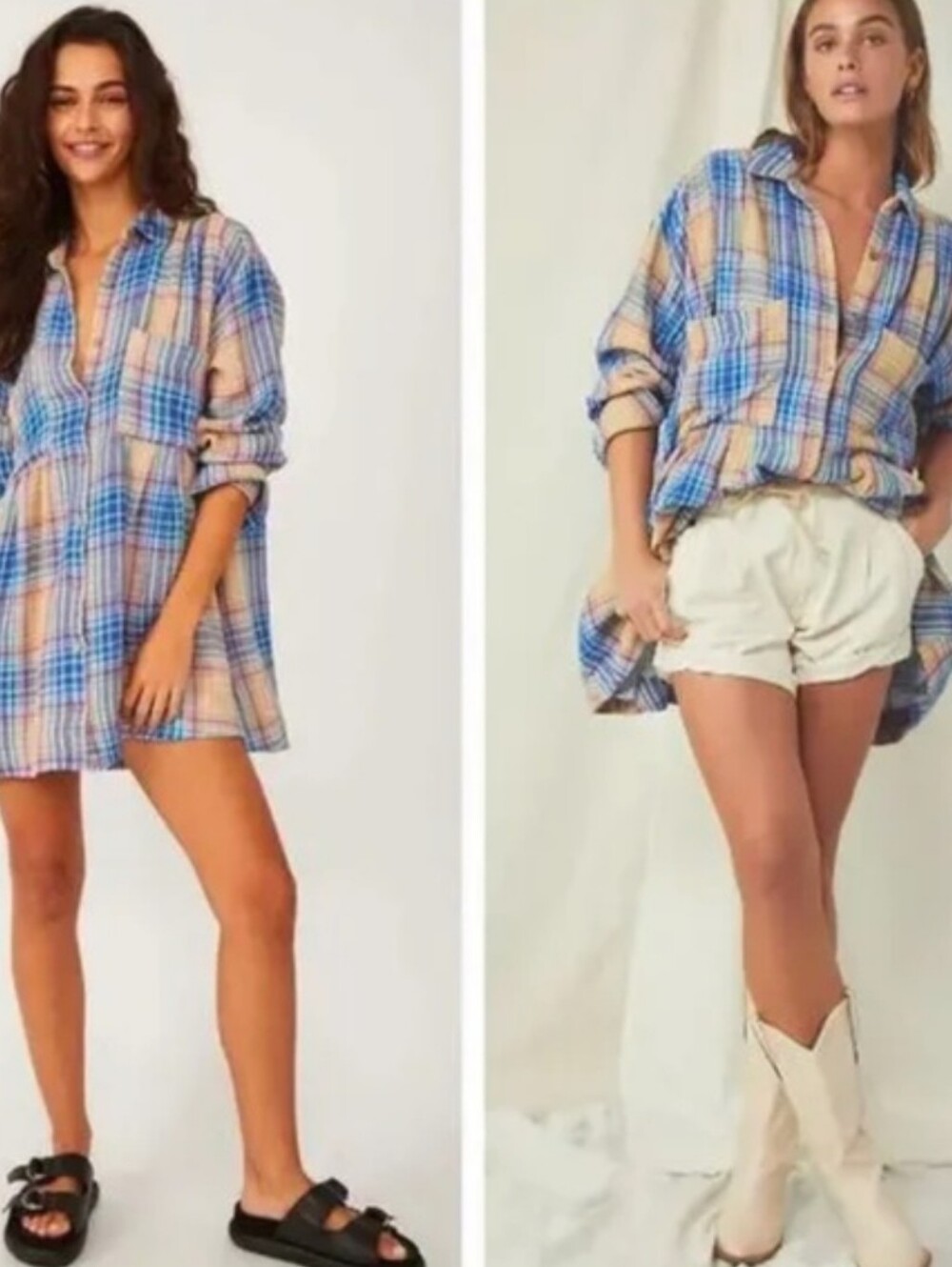 NWT Free People Voyage Shirtdress Tunic In Sunrise Combo
